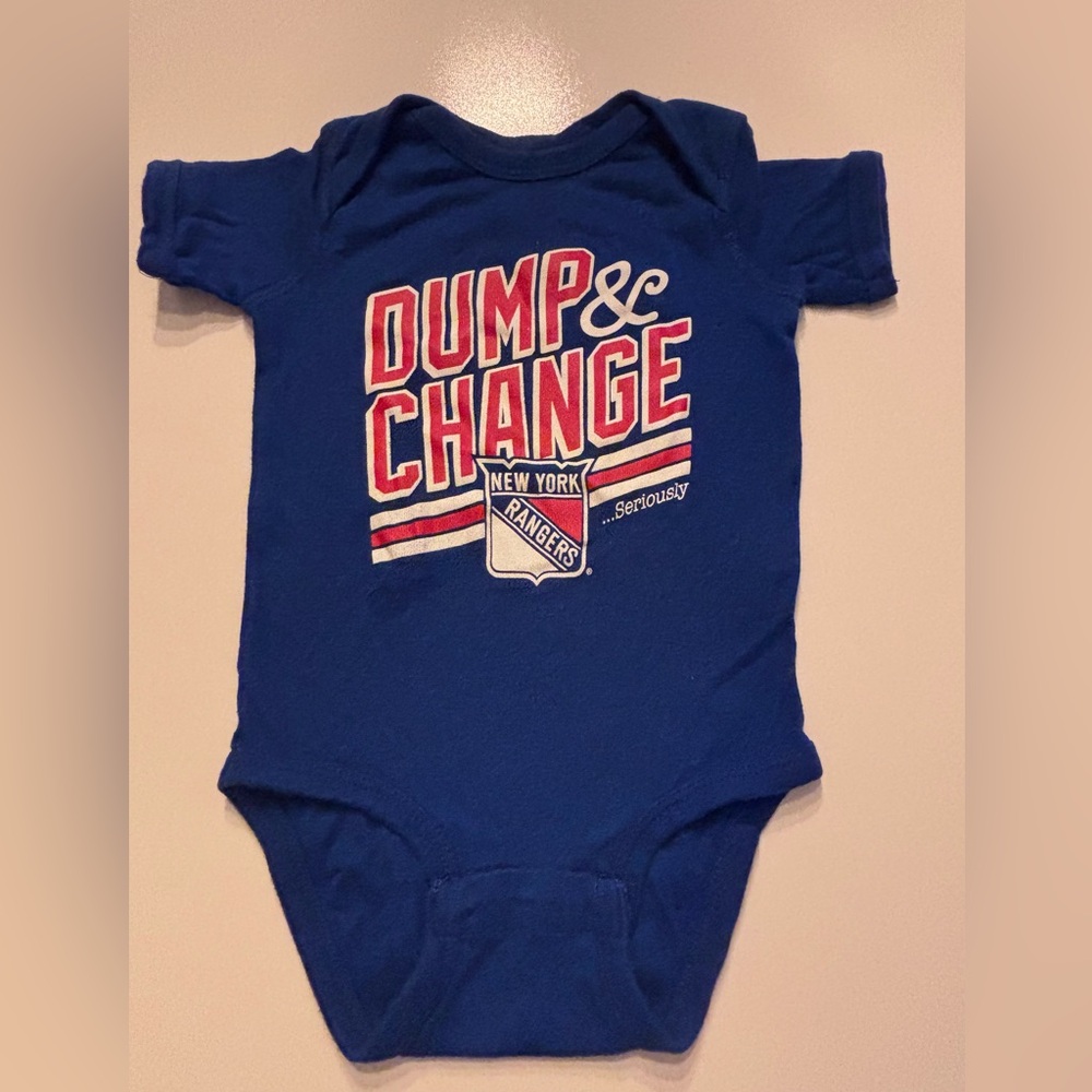 New York Rangers We Bleed Blue Baby Onesie. NHL. Size 12 month